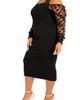 BUXOM COUTURE BUXOM COUTURE Polka Dot Contrast Long Sleeve Sheath Dress - 3