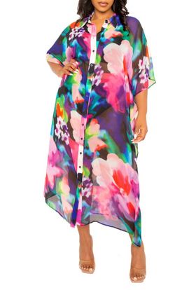 BUXOM COUTURE BUXOM COUTURE Print Cover-Up Shirtdress
