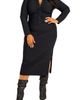 BUXOM COUTURE BUXOM COUTURE Ruched Long Sleeve Body-Con Shirtdress - 1