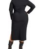 BUXOM COUTURE BUXOM COUTURE Ruched Long Sleeve Body-Con Shirtdress - 2
