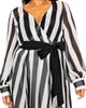 BUXOM COUTURE BUXOM COUTURE Stripe Semisheer Tie Belt Foux Wrap Maxi Dress - 4