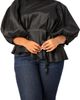 BUXOM COUTURE BUXOM COUTURE Tie Waist Voluminous Elbow Sleeve Taffeta Peplum Top - 1