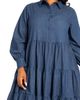 BUXOM COUTURE BUXOM COUTURE Tiered Long Sleeve Denim Dress - 4