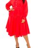 BUXOM COUTURE BUXOM COUTURE Topstitched Long Sleeve Peplum Shirtdress - 4