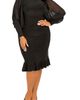 BUXOM COUTURE BUXOM COUTURE Volume Sleeve Body-Con Dress - 1