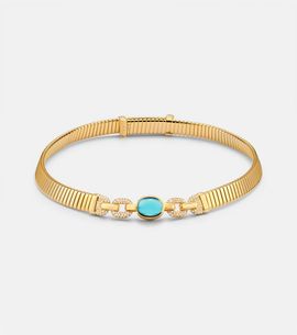 Bvlgari Bvlgari Bvlgari Tubogas 18kt gold necklace with topaz and diamonds