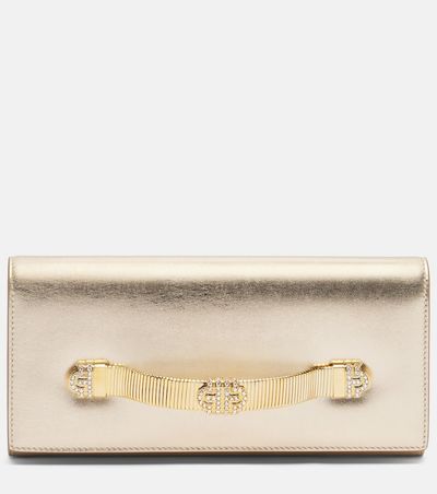 Bvlgari Bvlgari Bvlgari Tubogas embellished leather clutch