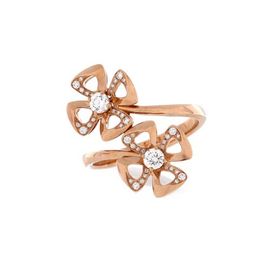 BVLGARI BVLGARI Fiorever Double Ring 18K Rose Gold and Diamonds