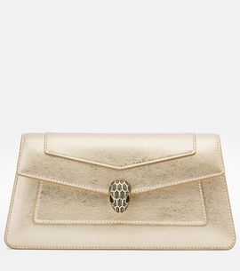 Bvlgari Bvlgari Serpenti Forever metallic leather clutch