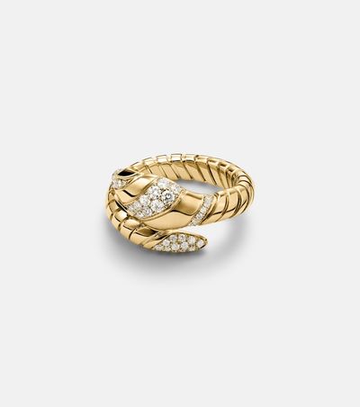 Bvlgari Bvlgari Serpenti Tubogas 18kt gold ring with diamonds and onyx