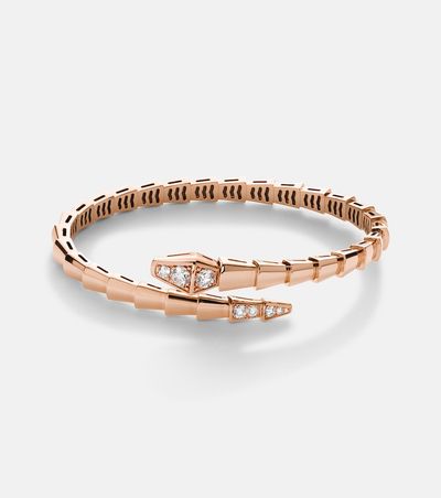 Bvlgari Bvlgari Serpenti Viper 18kt rose gold bangle with diamonds