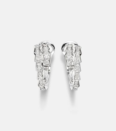 Bvlgari Bvlgari Serpenti Viper 18kt white gold hoop earrings with diamonds