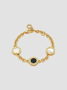 BVLGARI BVLGARI Women's BVLGARI BVLGARI 18K Yellow Gold, Mother-Of-Pearl & Black Onyx Charm Bracelet