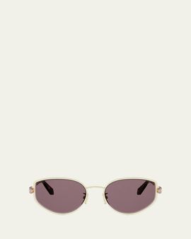 BVLGARI Serpenti Forever 55mm Metal Oval Sunglasses