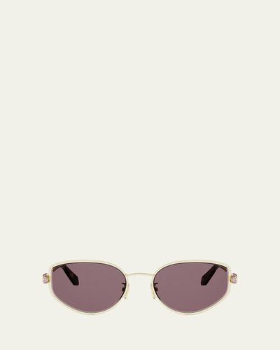 BVLGARI Serpenti Forever 55mm Metal Oval Sunglasses