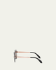 BVLGARI Serpenti Forever Rimless Oval Metal Sunglasses - 3