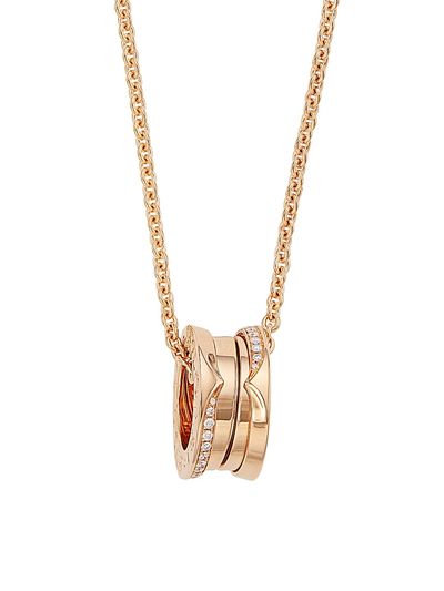 BVLGARI Women's B. zero1 18K Gold & 0.14 TCW Diamond Pendant Necklace