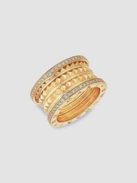 BVLGARI Women's B. zero1 Rock 18K Yellow Gold & Diamond 4-Band Ring
