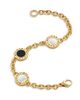 BVLGARI Women's BVLGARI BVLGARI 18K Yellow Gold, Mother-Of-Pearl & Black Onyx Charm Bracelet - 5