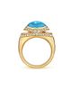 BVLGARI Women's BVLGARI Cabochon 18K Yellow Gold, Blue Topaz & 0.59 TCW Diamond Ring - 5