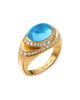 BVLGARI Women's BVLGARI Cabochon 18K Yellow Gold, Blue Topaz & 0.59 TCW Diamond Ring - 8