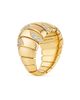 BVLGARI Women's Bvlgari Tubogas Tubo 18K Yellow Gold & 0.61 TCW Diamond Pavé Ring - 6
