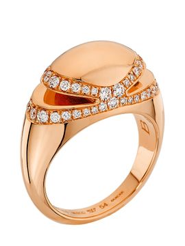 BVLGARI Women's Cabochon 18K Rose Gold & 0.56 TCW Diamond Ring