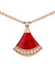 BVLGARI Women's Divas' Dream 18K Rose Gold, Carnelian & 0.13 TCW Diamond Pendant Necklace - 1