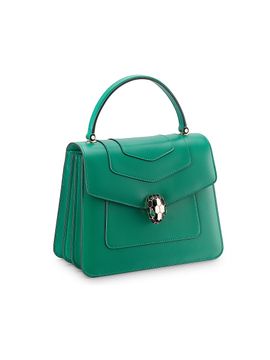 BVLGARI Women's Large Serpenti Leather Top Handle Bag