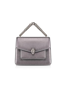 BVLGARI Women's Maxi Serpenti Metallic Leather Chain Top Handle Bag