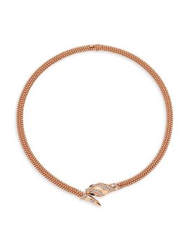 BVLGARI Women's Serpenti 18K Rose Gold, Onyx & 0.69 TCW Diamond Snake Collar Necklace