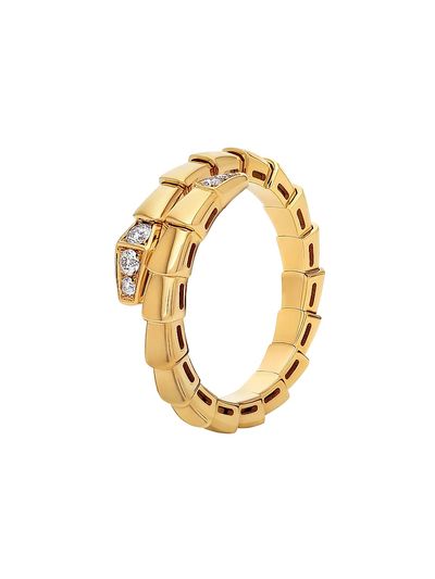 Bvlgari Women's Serpenti 18K Yellow Gold &Amp; 0.14 Tcw Diamond Ring