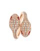 BVLGARI Women's Serpenti Seduttori 18K Rose Gold, Rubellite & 0.56 TCW Diamond Bypass Ring - 7