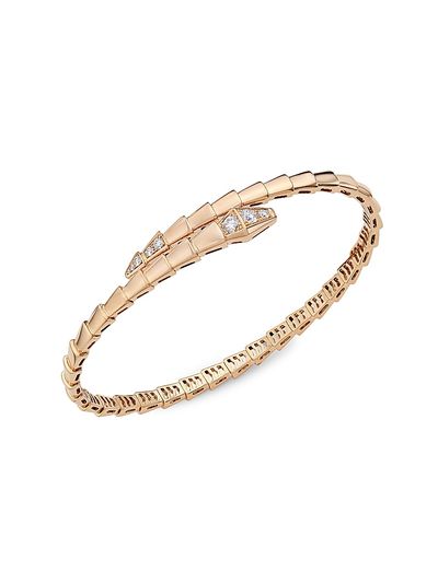 BVLGARI Women's Serpenti Viper 18K Rose Gold & 0.047 TCW Pavè Diamond Bracelet