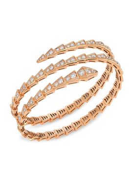 BVLGARI Women's Serpenti Viper 18K Rose Gold & 5.02 TCW Diamond Bangle Bracelet