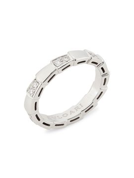 BVLGARI Women's Serpenti Viper 18K White Gold & Pavè Diamond Ring