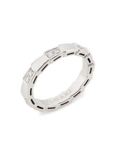 BVLGARI Women's Serpenti Viper 18K White Gold & Pavè Diamond Ring