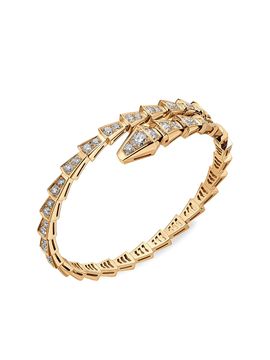 BVLGARI Women's Serpenti Viper 18K Yellow Gold & 3.04 TCW Diamond Wrap Bangle Bracelet