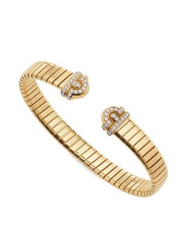 BVLGARI Women's Tubogas 18K Yellow Gold & 0.35 TCW Diamond Cuff Bracelet