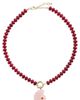 By Adina Eden By Adina Eden Berry Beaded Natural Stone Shell Pendant Multicolor One - 1