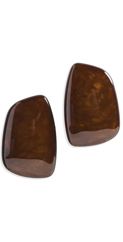 By Adina Eden By Adina Eden Chocolate Natural Shape Stud Earrings Brown One