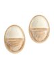 By Adina Eden By Adina Eden Colored Two-Tone Stone Oval Stud Earrings Grey One - 5
