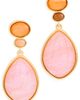 By Adina Eden By Adina Eden Colored Two-Tone Teardrop Drop Earrings Pink One - 1