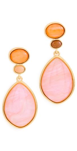 By Adina Eden By Adina Eden Colored Two-Tone Teardrop Drop Earrings Pink One