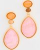 By Adina Eden By Adina Eden Colored Two-Tone Teardrop Drop Earrings Pink One - 2