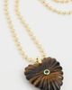 By Adina Eden By Adina Eden Cubic Zirconia Bezel Heart Charm Ball Chain Necklace Tiger Eye One - 2