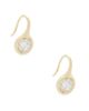 By Adina Eden By Adina Eden Cz Rounded Bezel Fish Hook Huggie Earring - 1