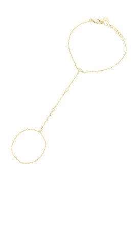By Adina Eden By Adina Eden Dainty Cz Bezel Hand Chain