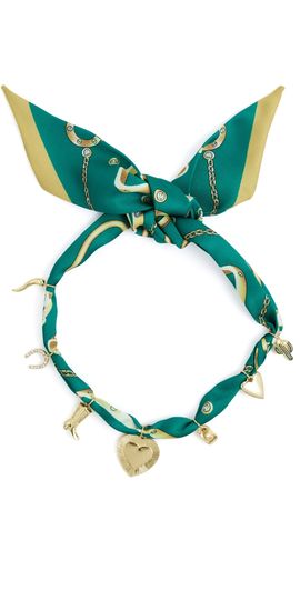 By Adina Eden By Adina Eden Dangling Charm Scarf Necklace Gold One