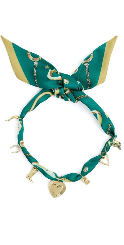By Adina Eden By Adina Eden Dangling Charm Scarf Necklace Gold One